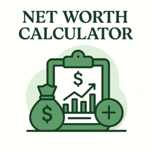 Net Worth Calculator (1) Image depicting a money bag and a graph trending up with the words Net Worth Calculator for the tool provided by Budget Plan Pro